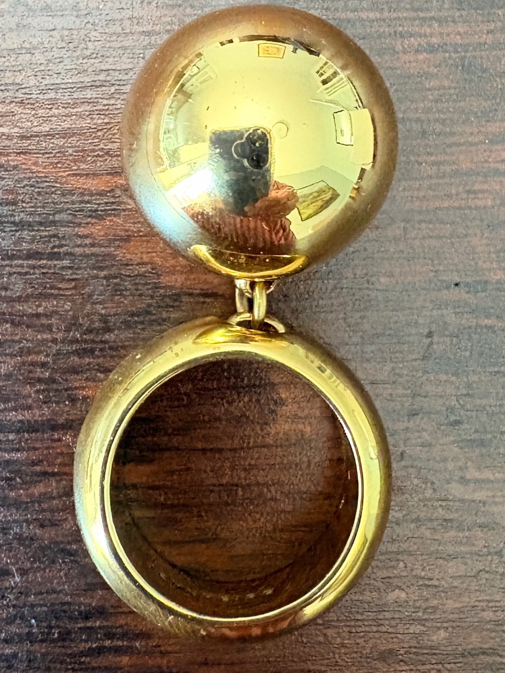 Jenny Bird Gold-Tone Round Drop Ring